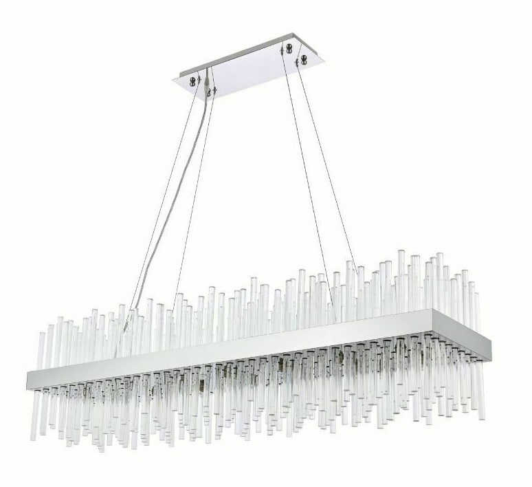 DALLAS 28-Light Chrome Crystal Chandelier 48-Inch Modern Fixture (1 of 8)