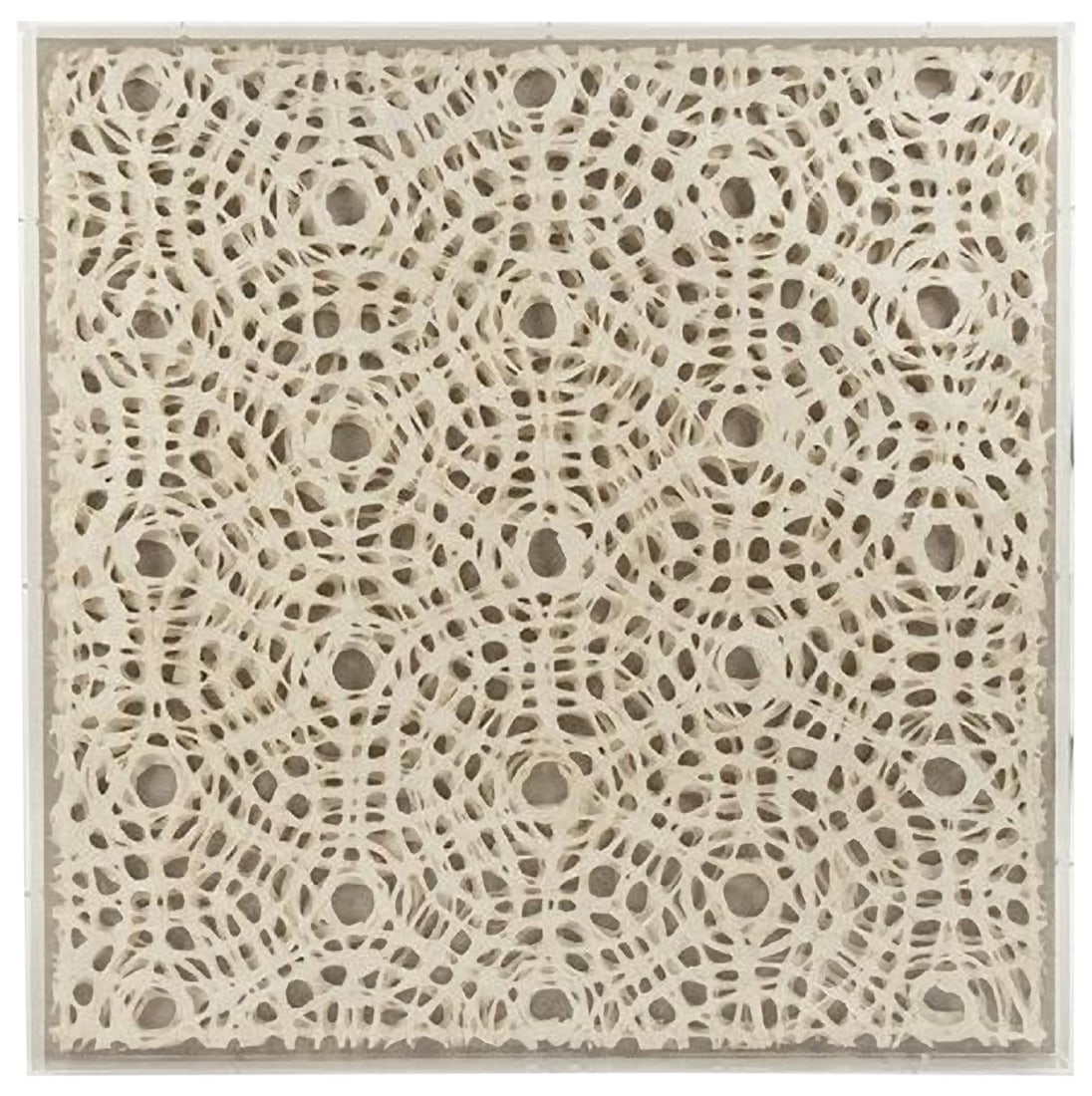 Zentique Abstract Wall Art in Velvet Frame 35.5x35.5 Ivory Finish (1 of 2)