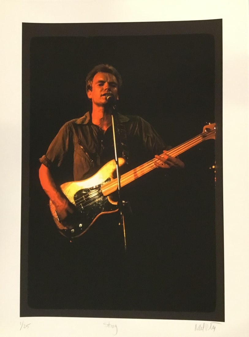 Limited Edition Neil Portnoy Hand Signed Sting Giclee Art Print 29" x 20": Limited Edition Neil Portnoy Hand Signed Sting Giclee Art Print 29" x 20" This is an original limited edition giclee by Neil Portnoy, featuring the subject Sting. The artwork is pencil signed and numb