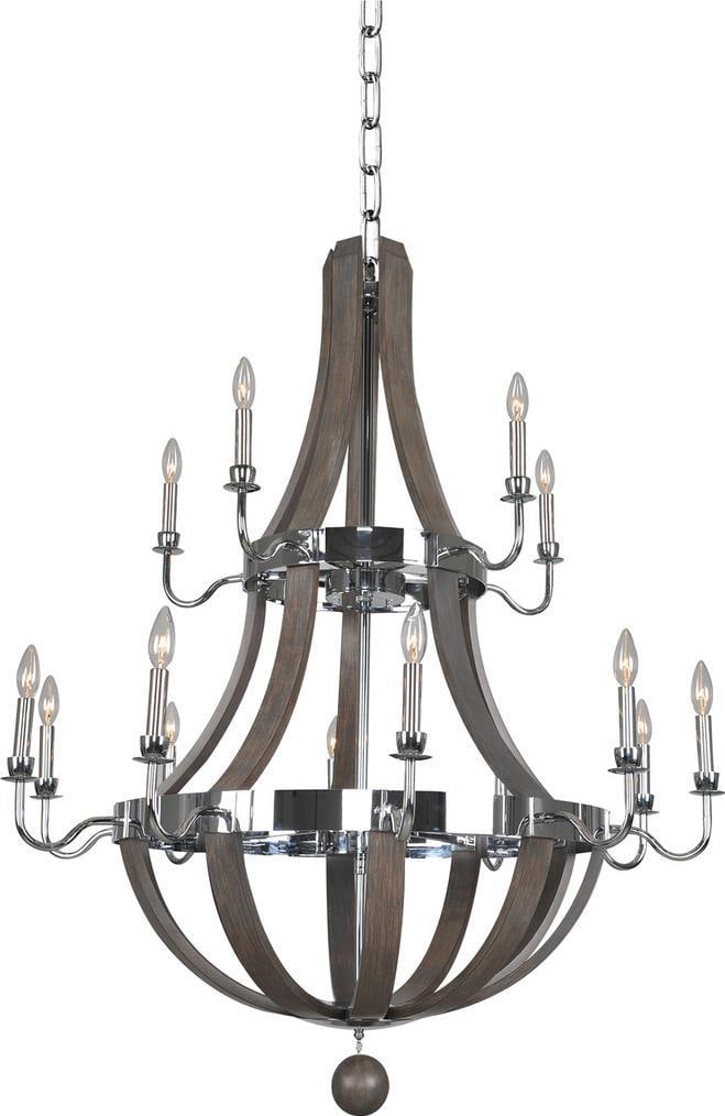 Kalco Sharlow 15-Light Chrome Chandelier for High Ceilings (1 of 1)