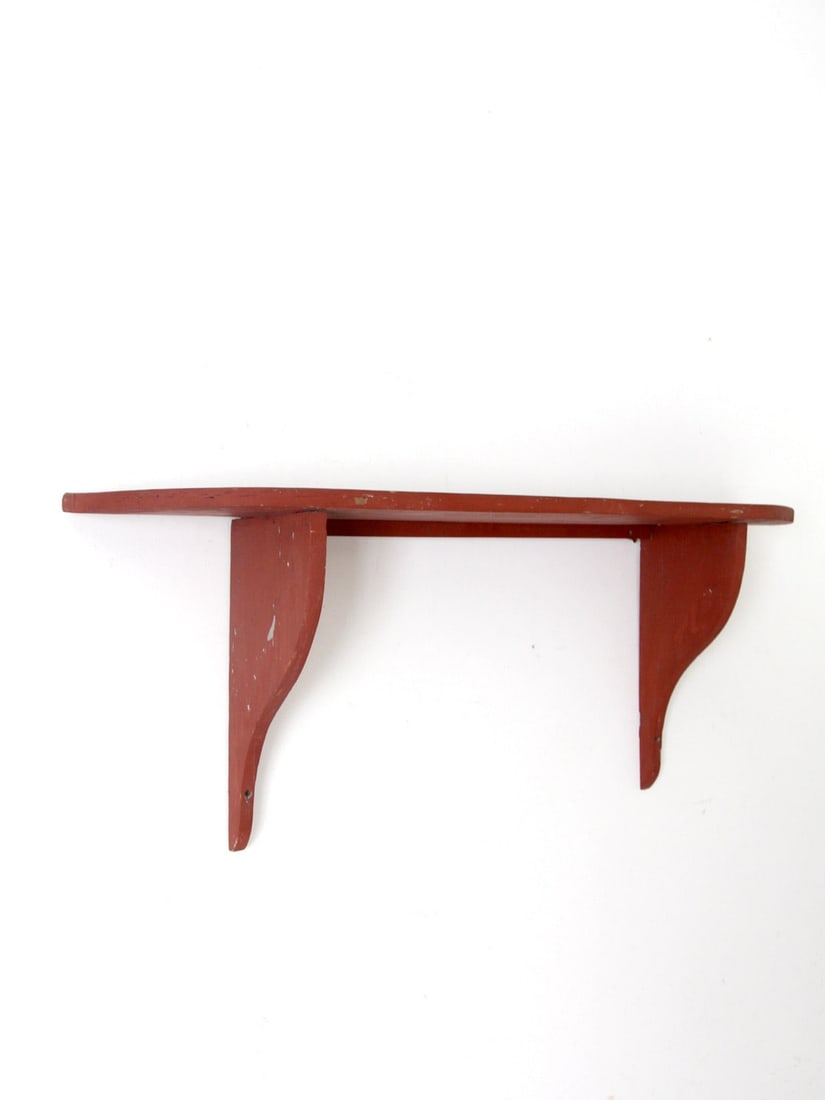 Rustic Vintage Barn Red Wood Hanging Shelf 43x8x16.25 (1 of 10)