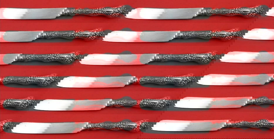 Set of 12 Alvin Gorham Old Orange Blossom Sterling Silver Dinner Knives (1 of 3)