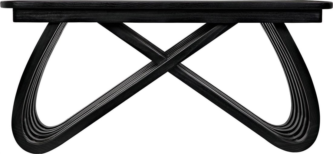 Noir Infinity Collection Charcoal Black Square Coffee Table (1 of 9)