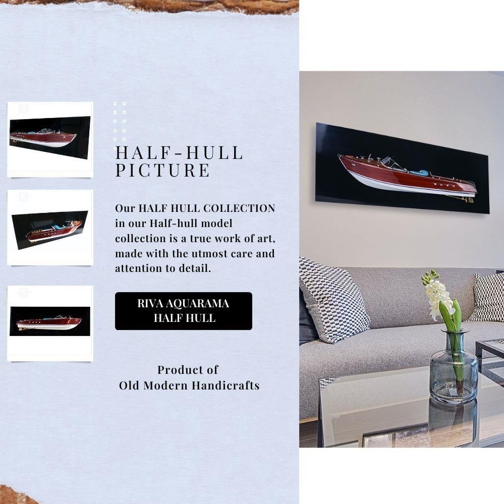 Handcrafted Riva Aquarama Mahogany Nautical Model with Glossy Stripes: Handcrafted Riva Aquarama Mahogany Nautical Model with Glossy Stripes Introducing the exquisite Riva Aquarama Mahogany Model, a stunning piece of nautical decor that is both handmade and meticulously