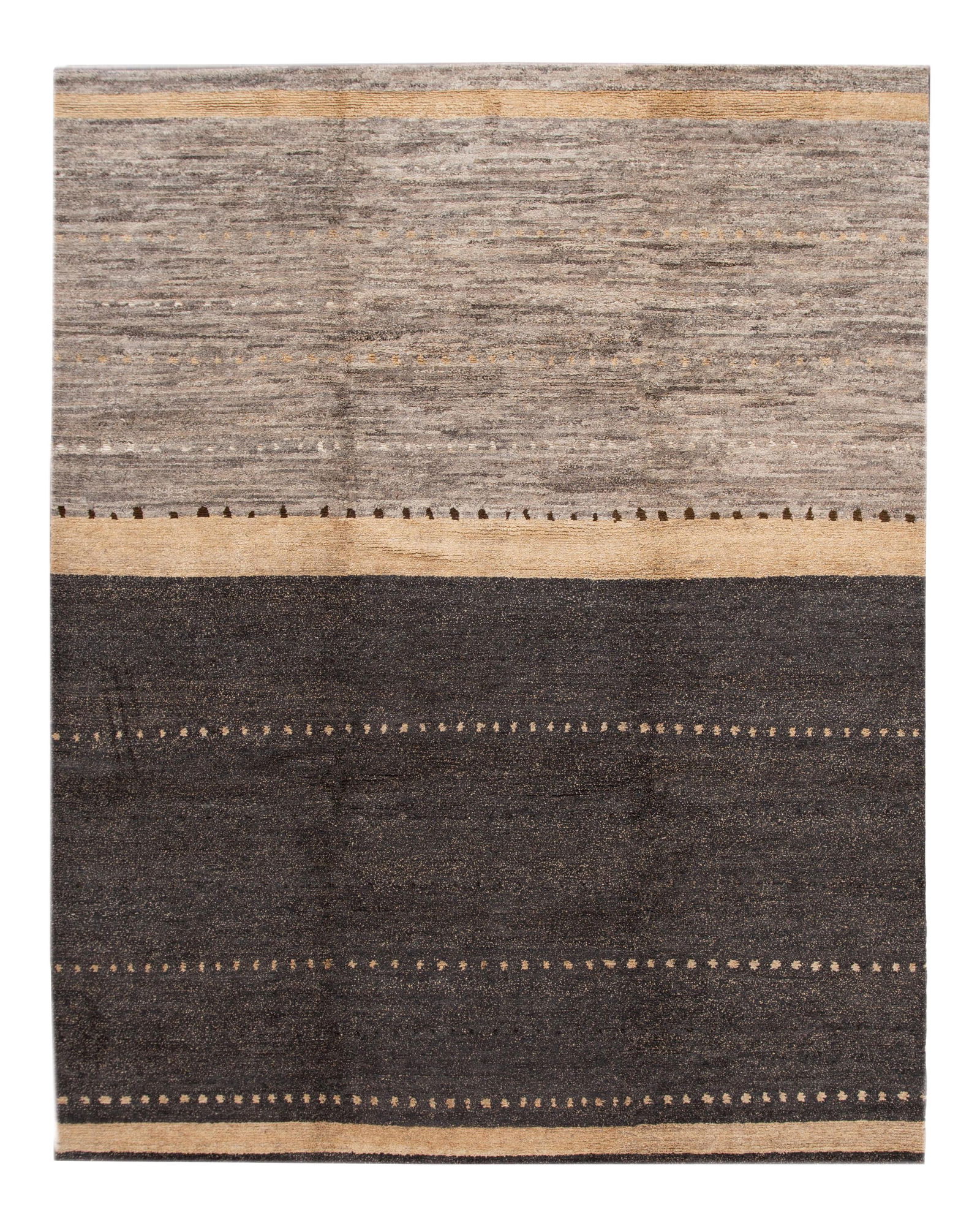Modern Tibetan Hand-Knotted Wool Rug 9' x 12' Abstract Design: Modern Tibetan Hand-Knotted Wool Rug 9' x 12' Abstract Design Enhance your living space with this stunning Modern Tibetan Hand-knotted Wool Rug, featuring a captivating all-over geometric abstract des