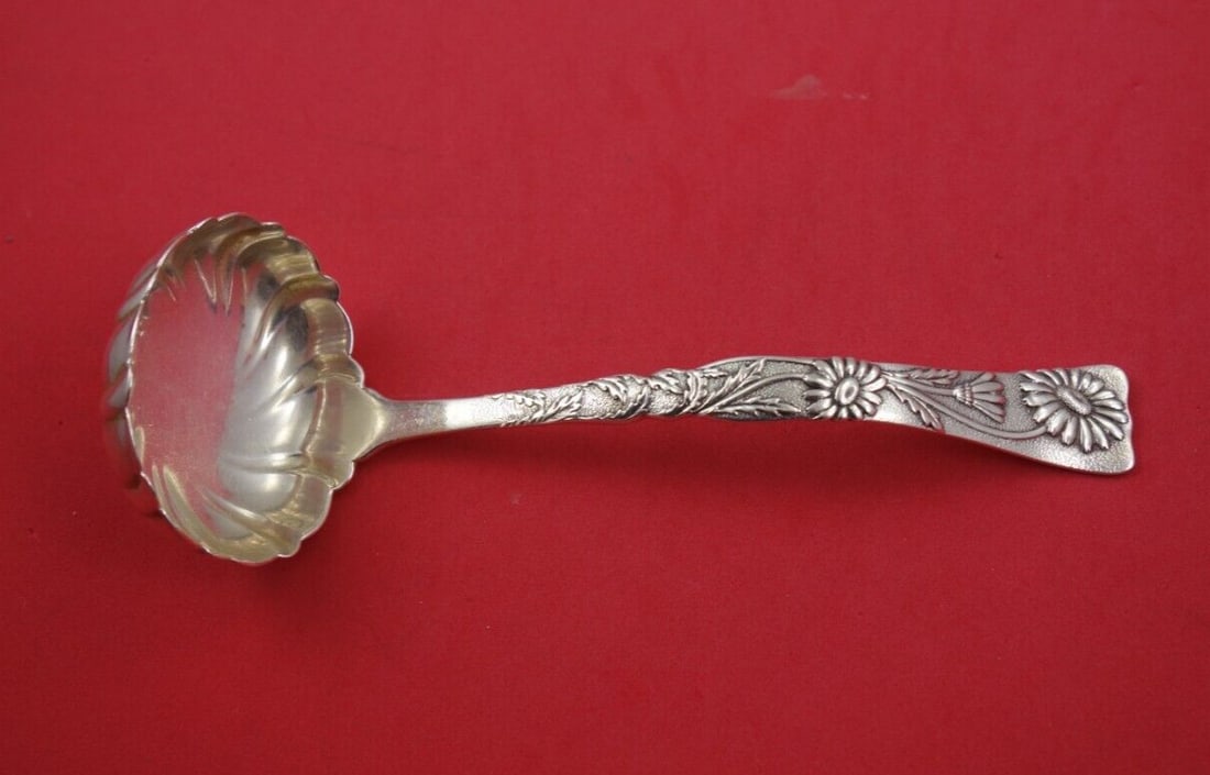 Tiffany & Co. Vine Sterling Silver Gravy Ladle 7 Inch Daisy Motif (1 of 5)