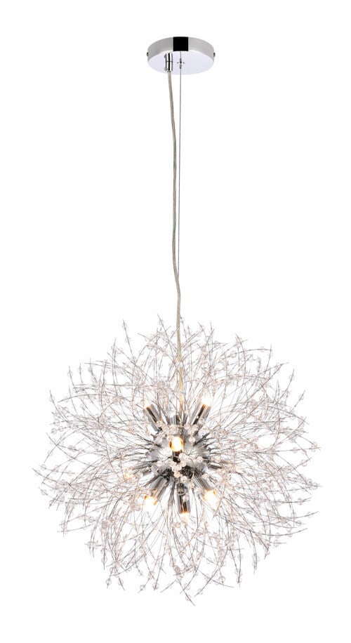 Solace 9-Light Modern Chrome Crystal Sputnik Pendant Chandelier 17.7 Inch (1 of 10)