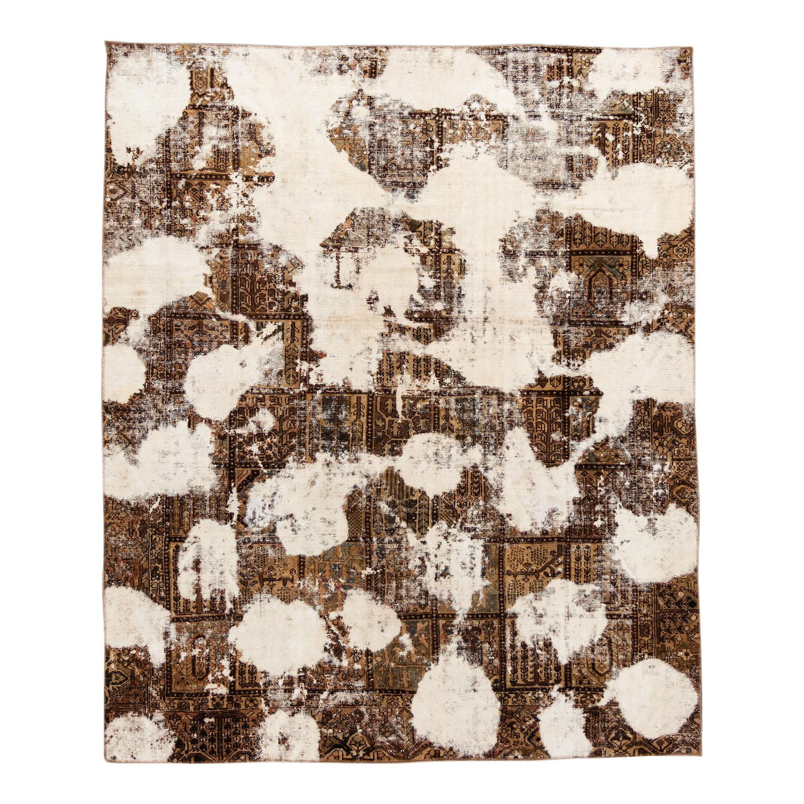 Vintage Turkish Handmade Wool Rug 8'10 x 10'8 Art Deco Design (1 of 10)