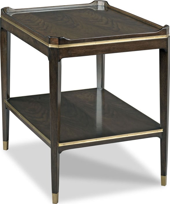 Woodbridge Emery Side Table with Brass Accents 27H 22W 29D (1 of 5)
