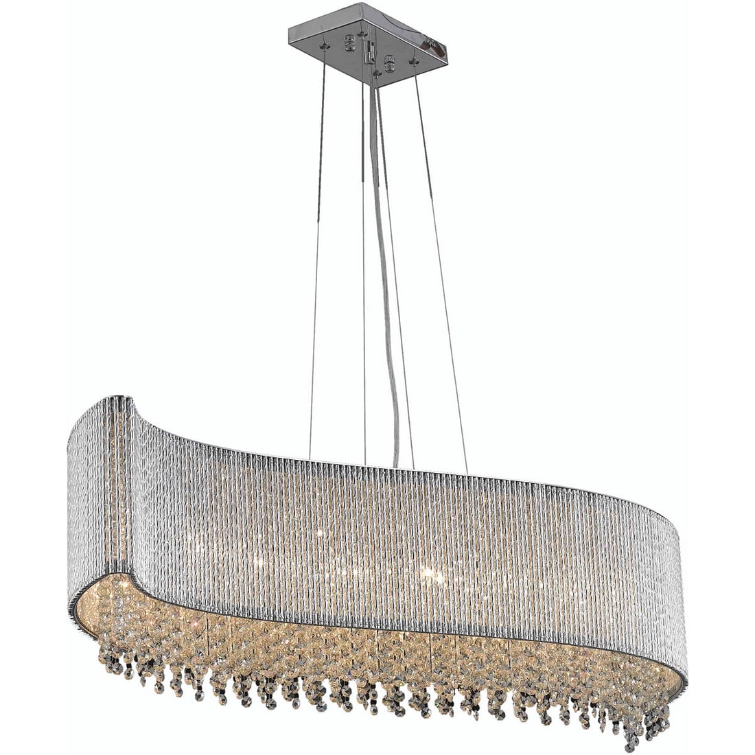Influx Chrome 8 Light Royal Cut Crystal Chandelier 44 Inch Modern Pendant (1 of 2)