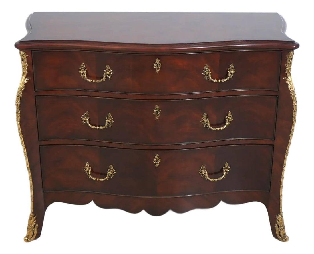 French Style Wood Chest with Brass Ormolu Mounts 44w Model 6005-480 (1 of 10)