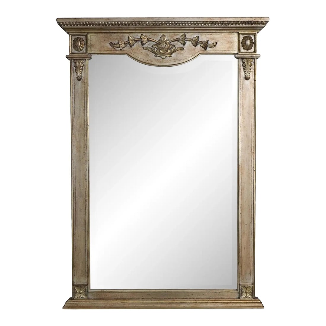 Labarge Italian Style Mirror Silver Leaf with Gold Wash 32 x 44.5 (1 of 10)
