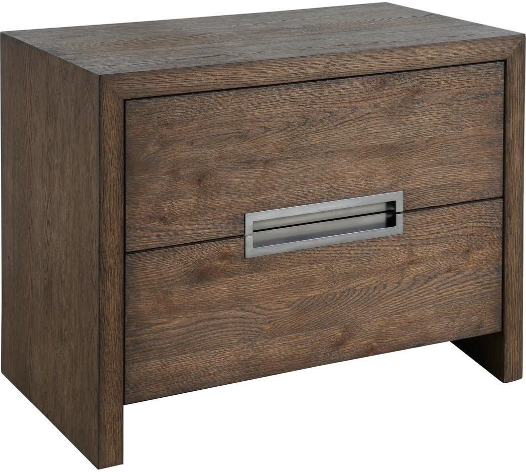 Universal Elegant Drawer Nightstand Medium Brown Oak 26H 34W 19D (1 of 4)