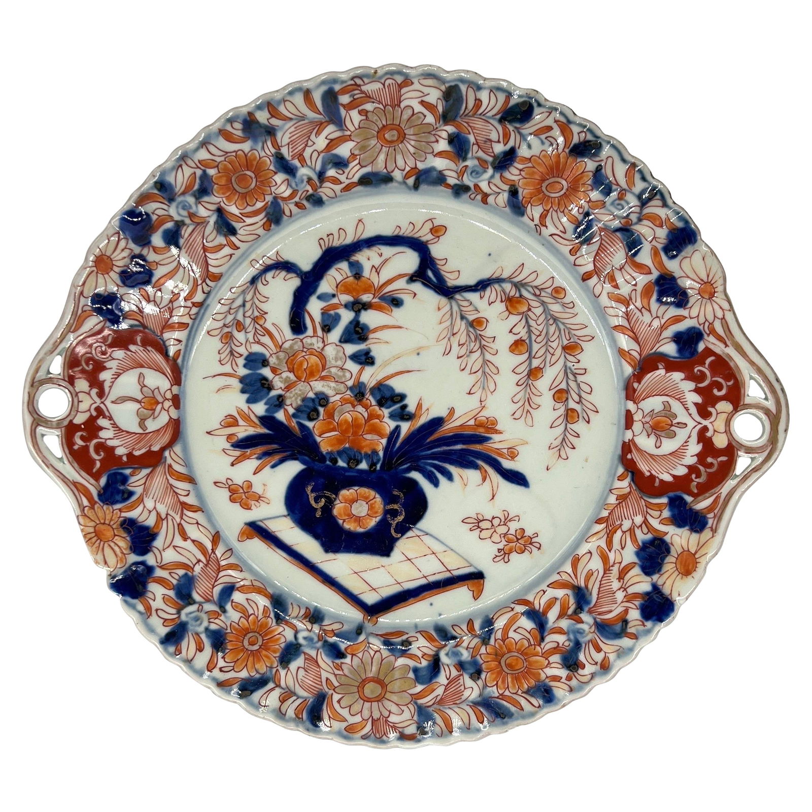 19th Century Antique Japanese Imari Porcelain Platter with Pierced Handles (1 of 8)
