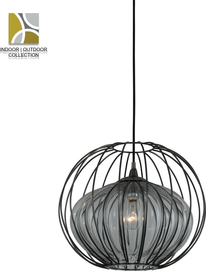 Kalco Emilia Bohemian Pendant Light Dimmable Brass Glass 15-In (1 of 1)