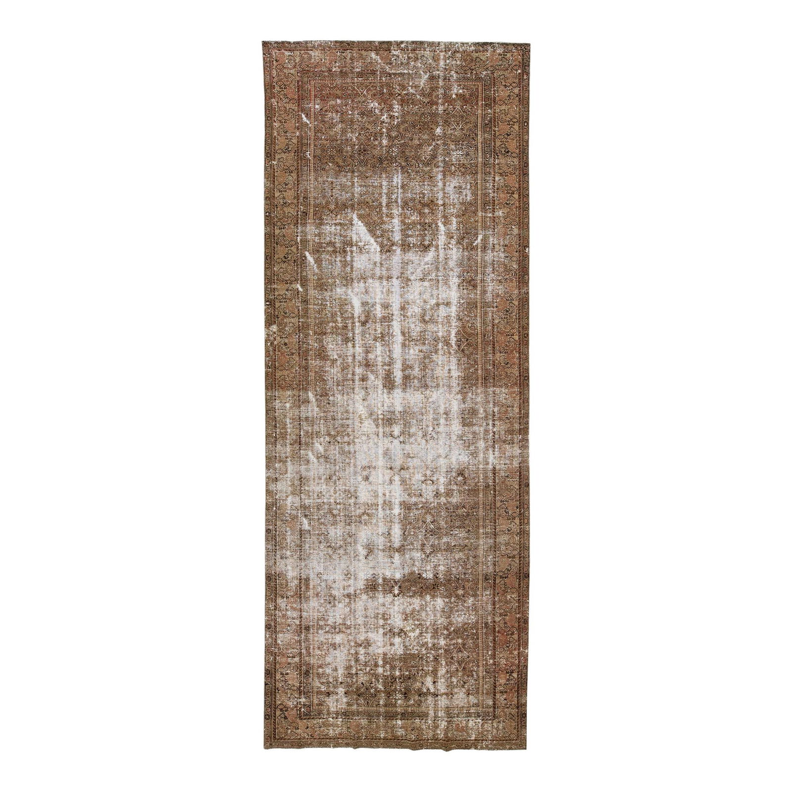 Antique Hamadan Handmade Wool Rug 6' x 16'5" Floral Design (1 of 7)