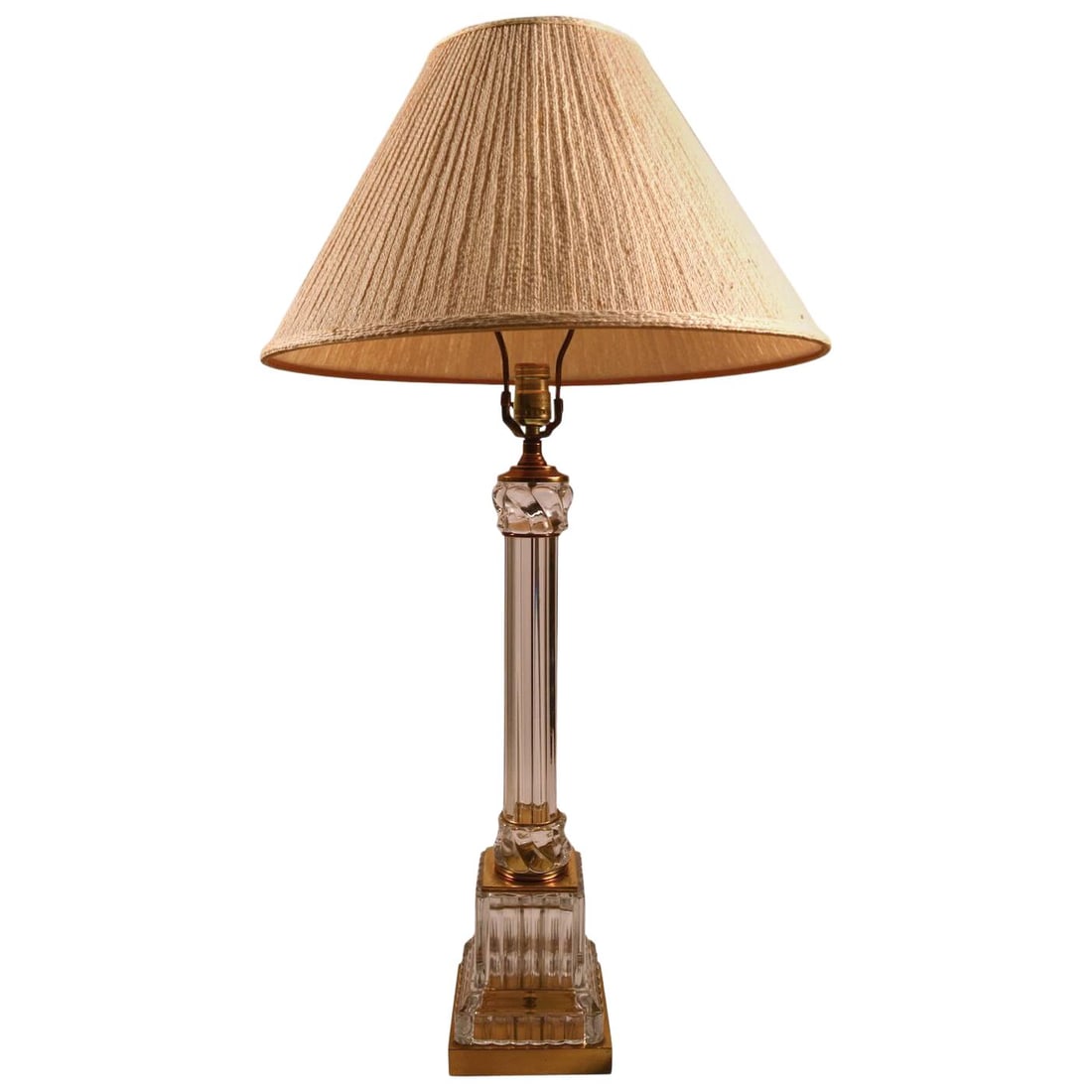Elegant Brass and Glass Column Lamp by Paul Hanson (1 of 9)