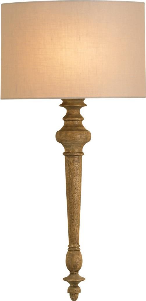 Currey Jargon Wall Sconce Light Beige Linen Shade 25H 12W 4D (1 of 1)
