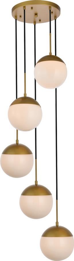 Elegant Lighting Eclipse Pendant Brass Glass 9H x 18W x 18D: Elegant Lighting Eclipse Pendant Brass Glass 9H x 18W x 18D Illuminate your space with the Stylish Eclipse Pendant, a perfect blend of brass and glass that exudes elegance in a transitional style. Thi