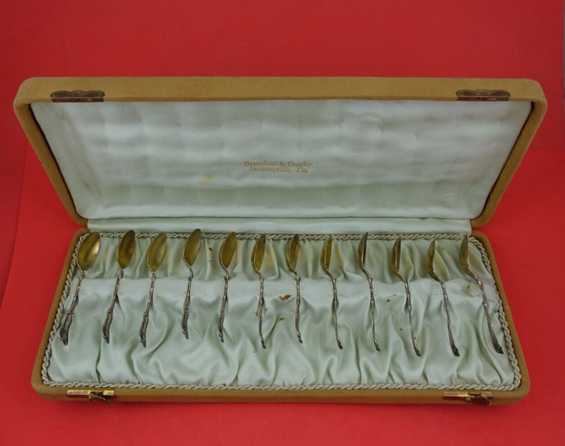 Whiting Imperial Queen 12pc Sterling Silver Demitasse Spoon Set in Fitted Box (1 of 5)