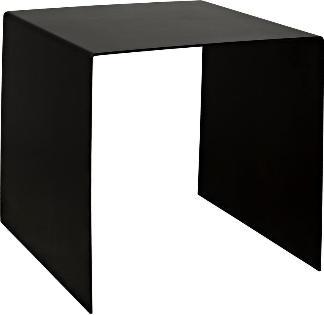 Noir Yves Minimalist Side Table Black Metal 18H 20W 20D (1 of 2)