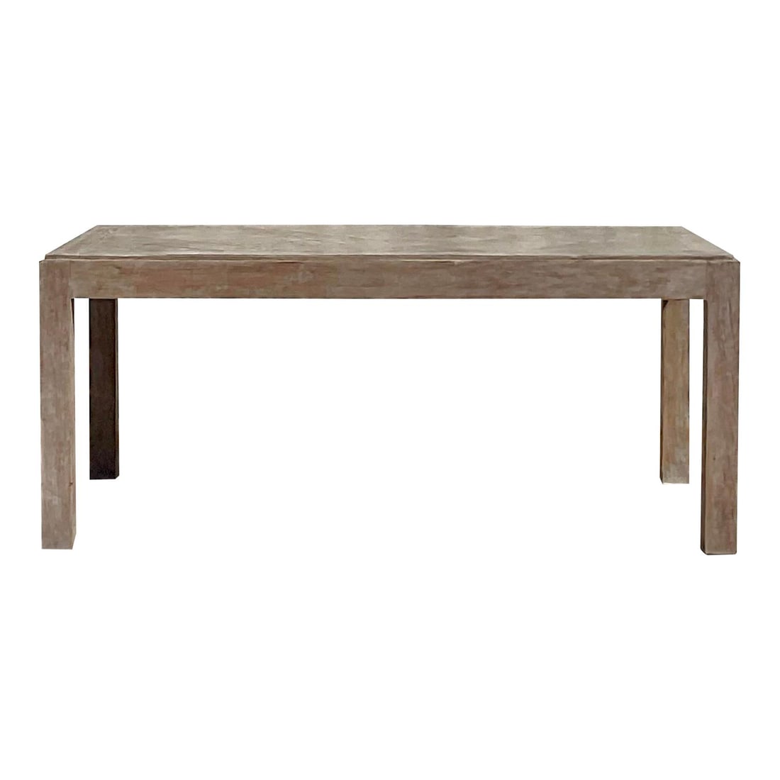 Vintage Boho Coffee Table Patinated Lattice Design Gray Wood (1 of 7)