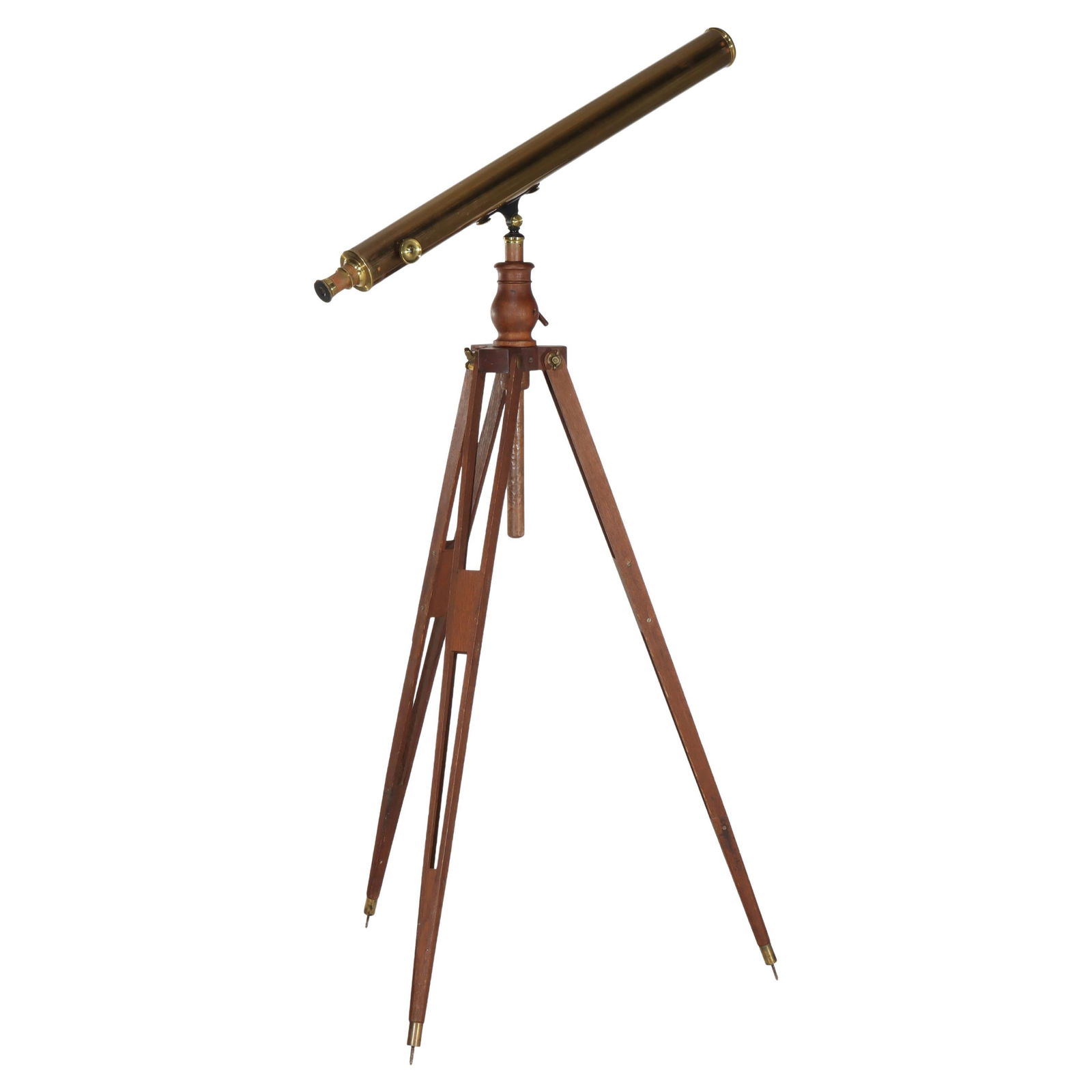 Late 19th Century A Bardou Brass Telescope on Mahogany Tripod (1 of 14)
