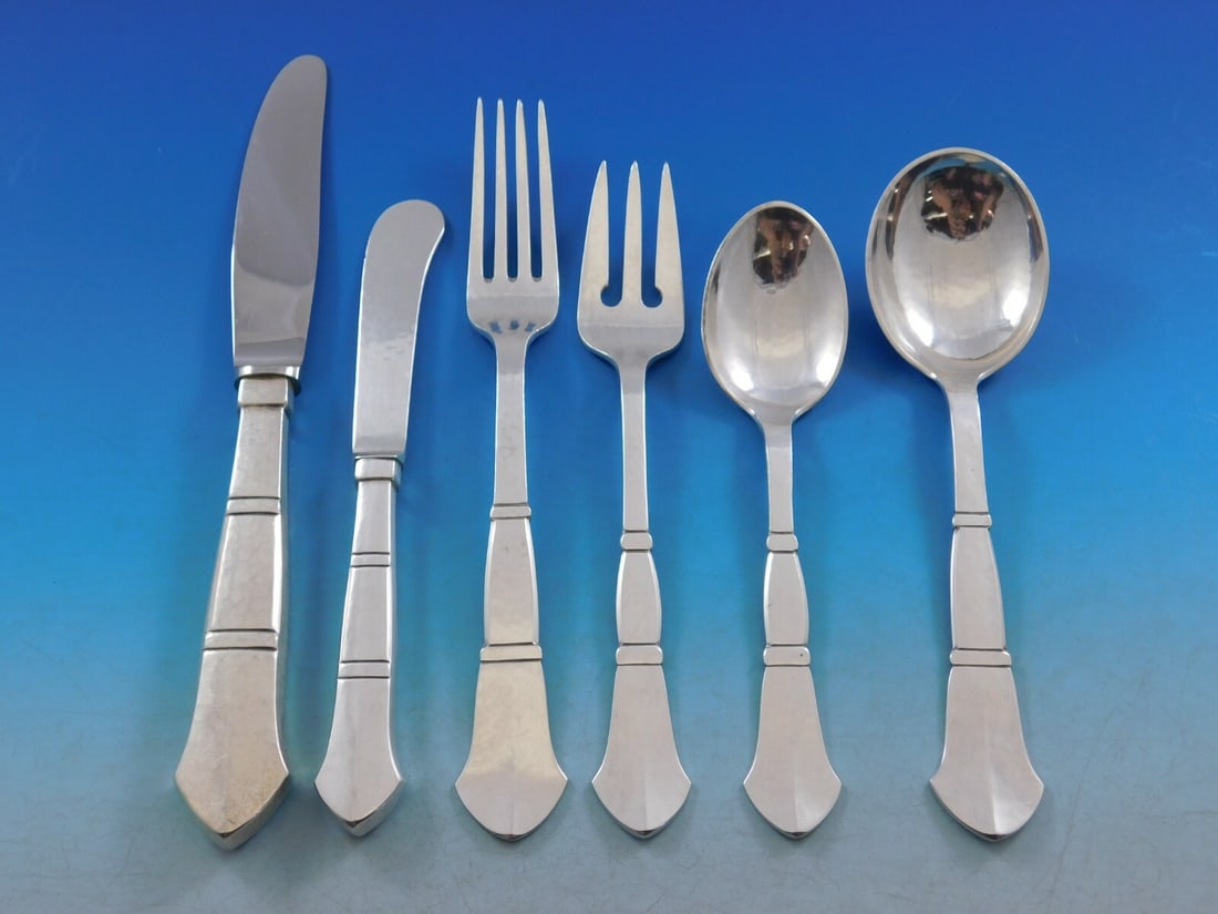 E. Dragsted Antik Sterling Silver Flatware Set 24 Pieces Mid-Century Modern (1 of 5)