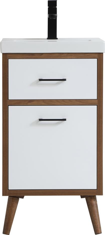 Elegant Lighting 18 Inch Modern Matte White Bathroom Vanity: Elegant Lighting 18 Inch Modern Matte White Bathroom Vanity This sleek 18-inch Mid-Century Modern Bathroom Vanity combines style and functionality, featuring a contemporary design that enhances any ba