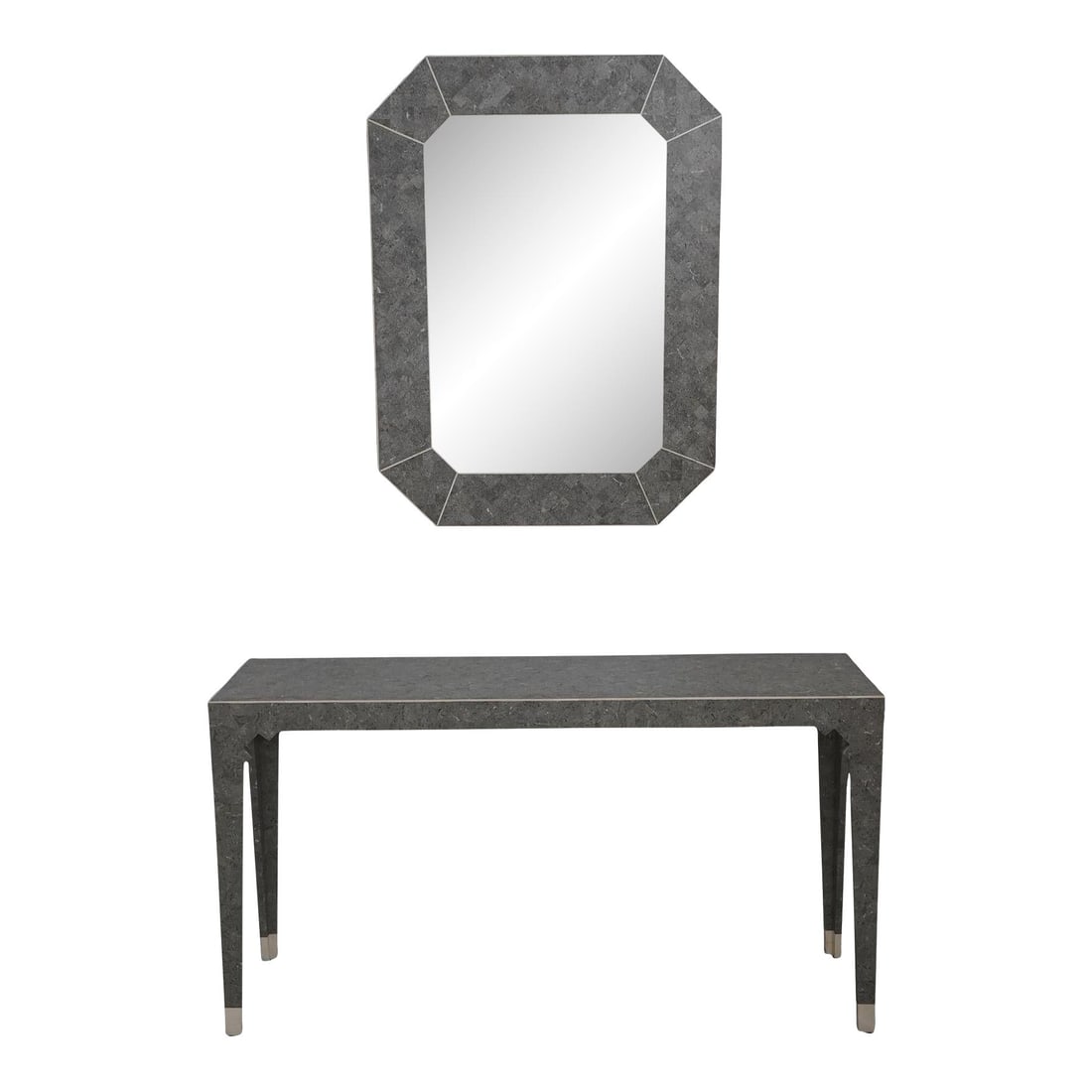 Maitland Smith Tessellated Marble Console Table with Matching Mirror (1 of 10)