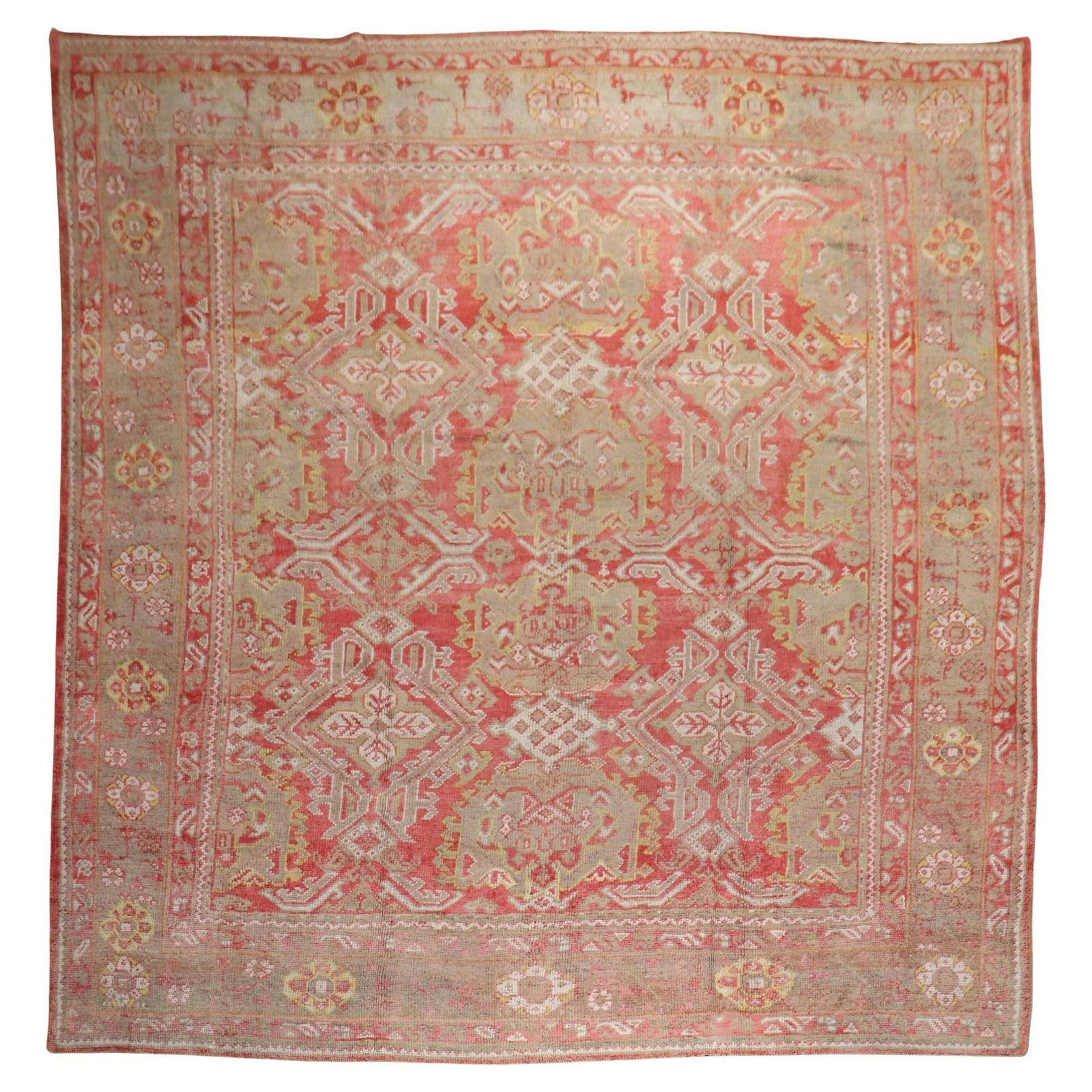 Zabihi Collection Antique Oushak Rug 137 x 166 Wool Hand-Woven Turkey (1 of 13)