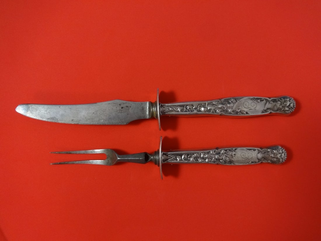 Whiting Heraldic Sterling Silver 2pc Steak Carving Set (1 of 1)