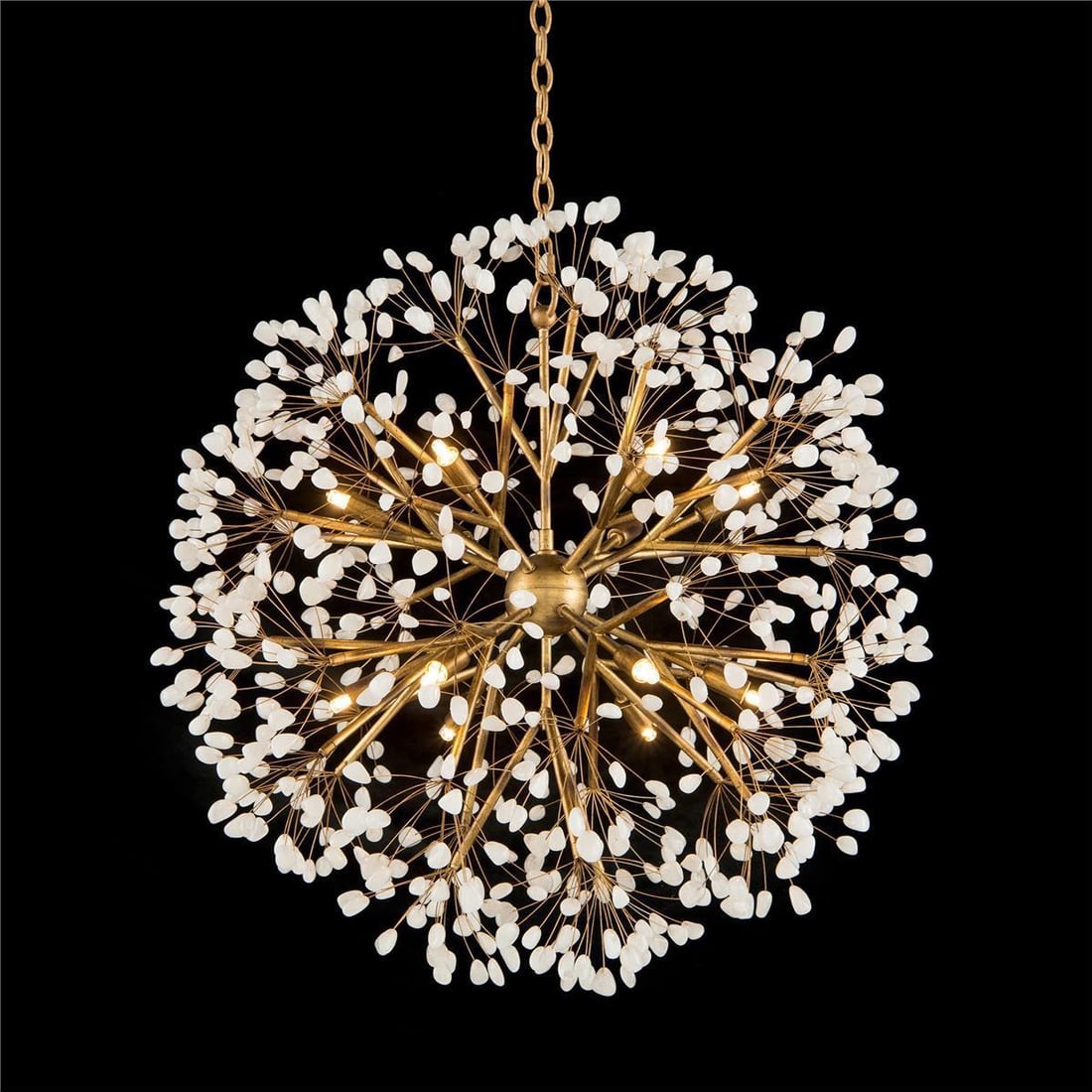 John-Richard Gold Leaf Crystal Spherical Fixture with 12 G9 Bulbs (1 of 2)