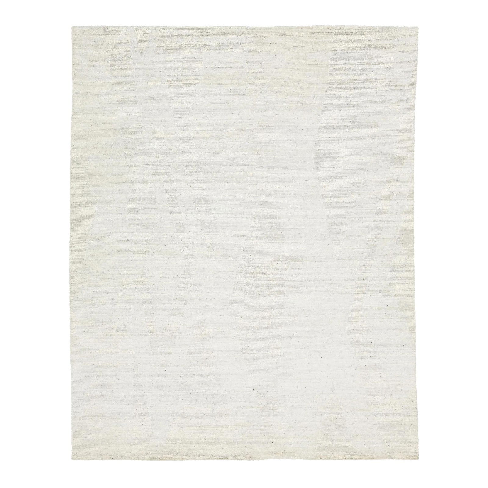 Modern Moroccan Wool Rug Ivory Minimalist Design 8' x 10' (1 of 9)