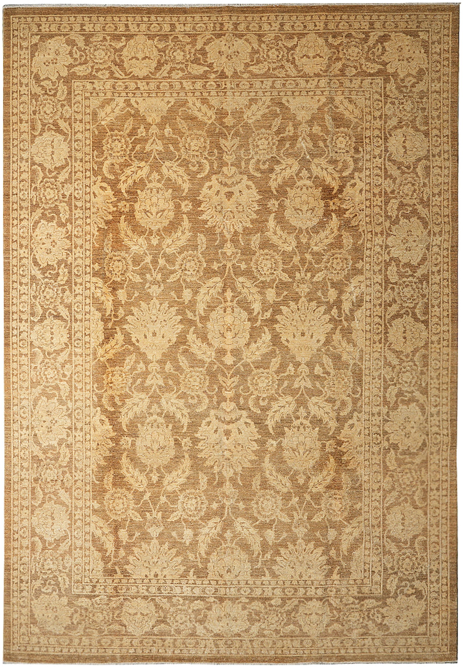 9 x 12 Handmade Chobi Peshawar Zigler Wool Rug Neutral Brown Pakistan (1 of 12)