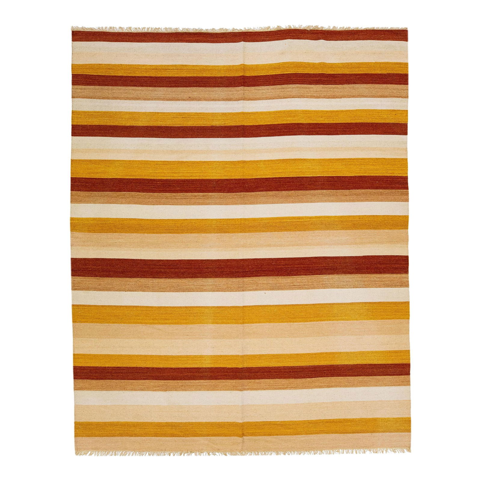 Modern Kilim Handmade Wool Rug 7'11 x 9'10 Multicolor Geometric Design (1 of 7)