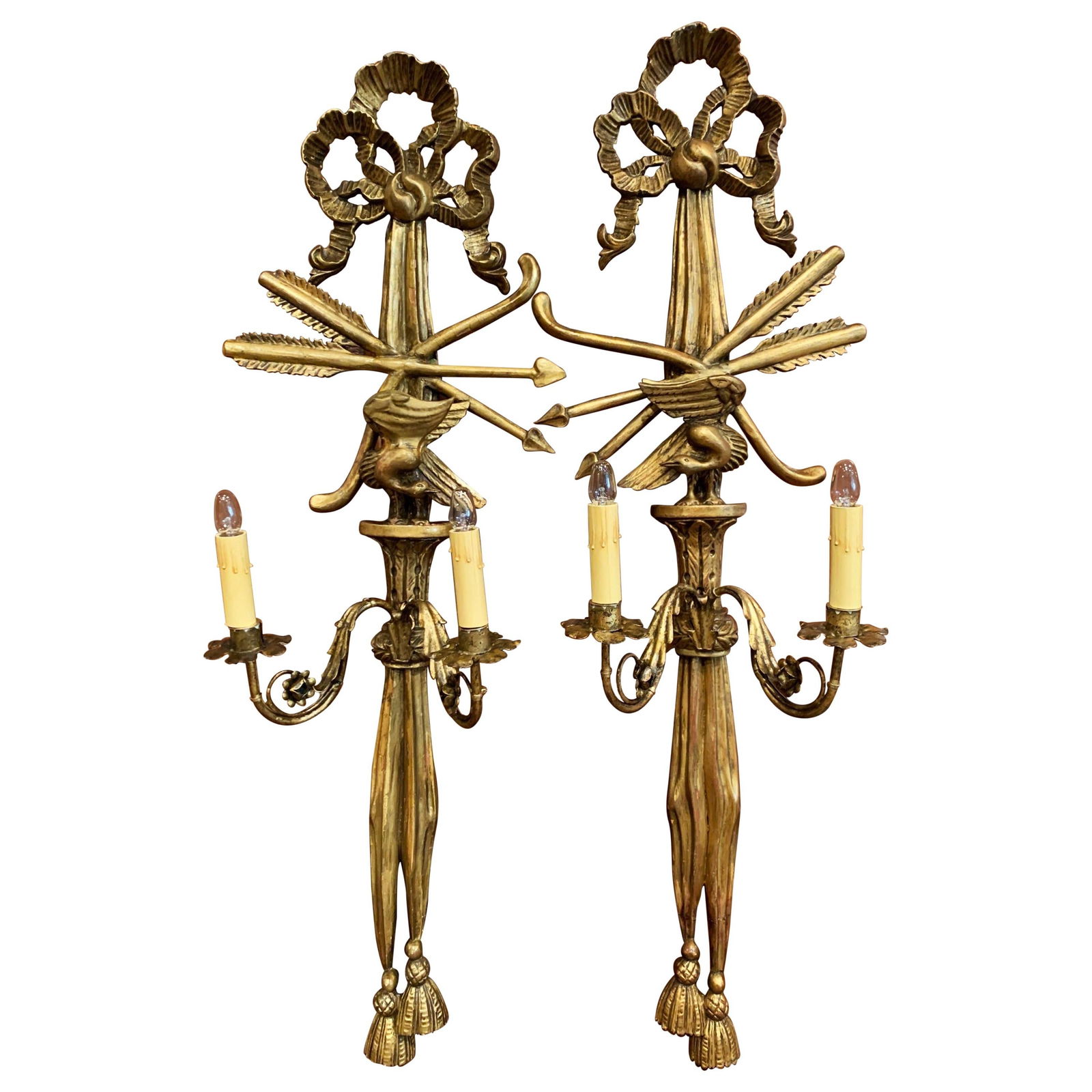 19th Century French Louis XVI Giltwood Sconce Set of 2 (1 of 10)