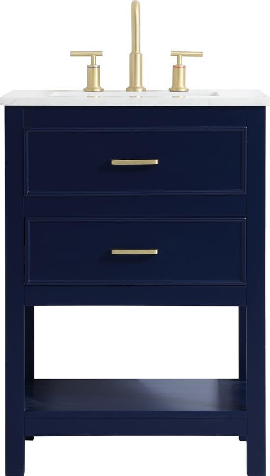 Elegant Lighting Compact Blue Bathroom Vanity with Gold Accents: Elegant Lighting Compact Blue Bathroom Vanity with Gold Accents This compact blue vanity features elegant gold accent handles, making it a stylish addition to any bathroom or dressing area. Crafted fr