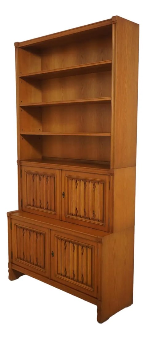 Mid Century Modern Oak 3 Piece Bookcase Cabinet (1 of 10)