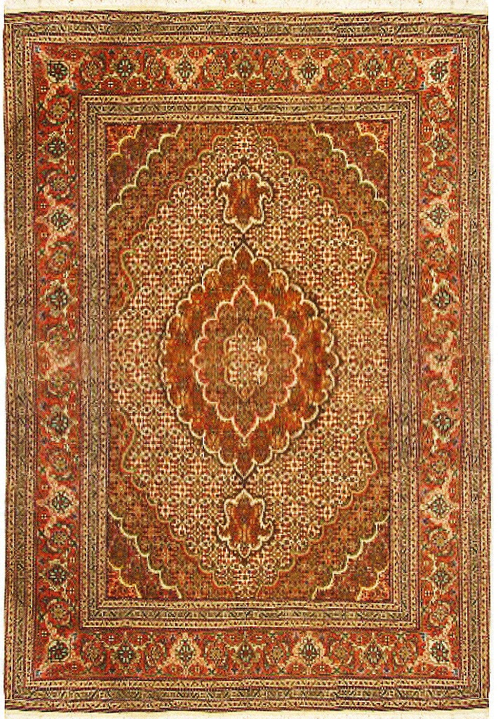 Handcrafted 4'10 x 6'9 Multi-Color Persian Tabriz Rug from Iran (1 of 6)
