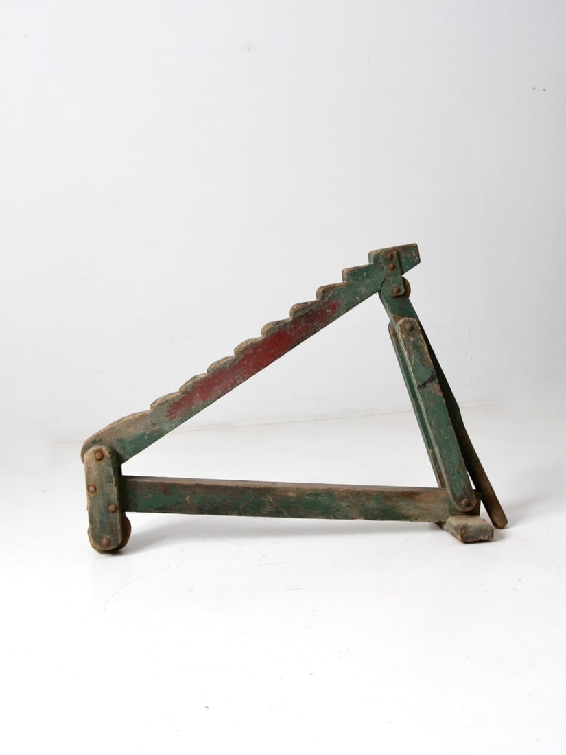 Vintage Wooden Antique Wagon Jack with Stepped Bar and Handle (1 of 10)