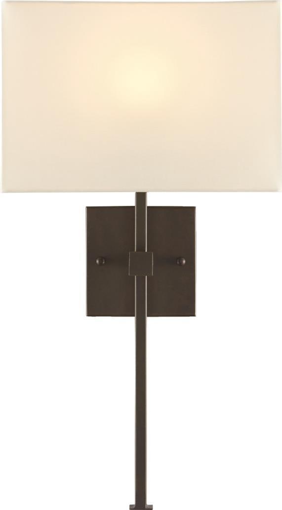 Currey Ashdown Bronze Gold Wall Sconce with Champagne Silk Shade: Currey Ashdown Bronze Gold Wall Sconce with Champagne Silk Shade Enhance your space with this elegant Bronze Gold Wall Sconce, featuring a sophisticated champagne silk shade that beautifully contrasts