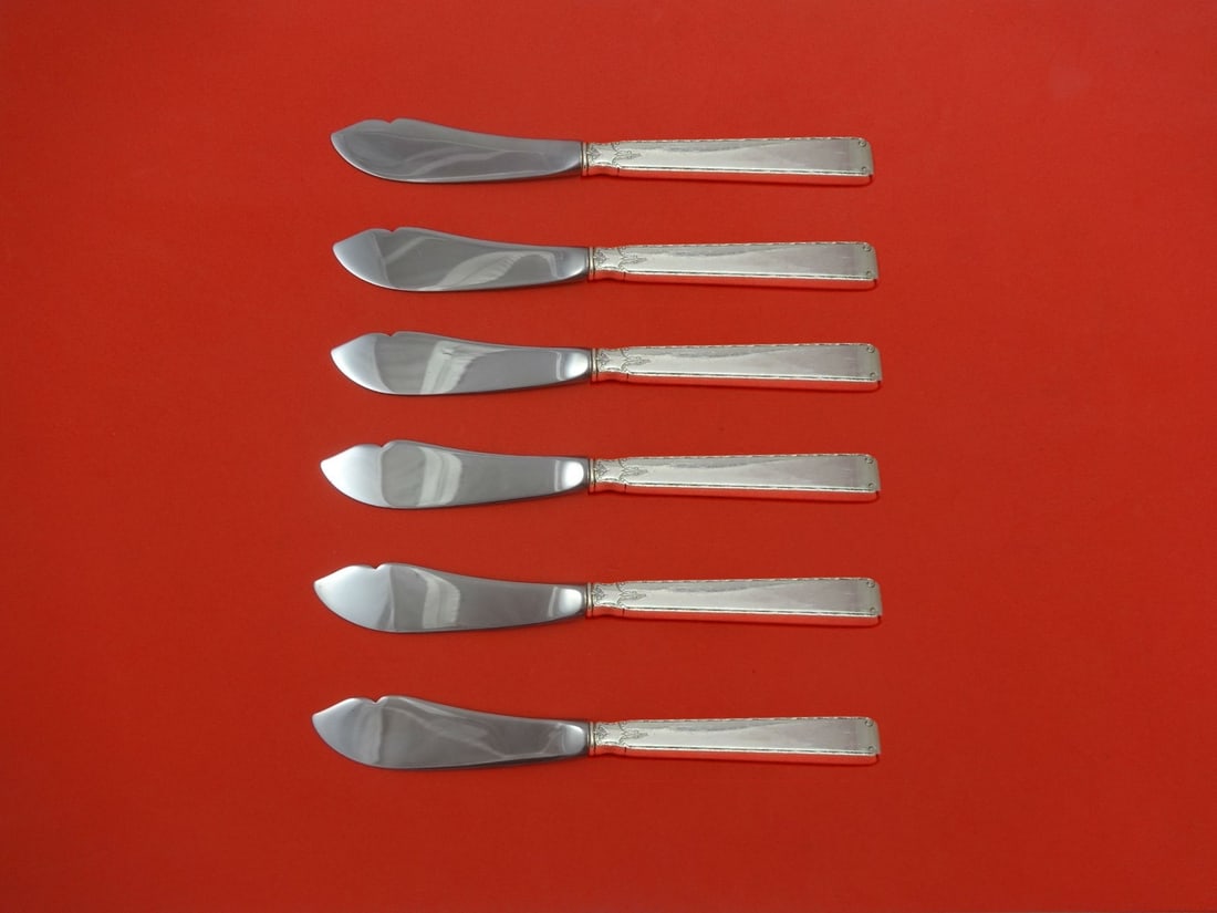 Towle Old Lace 6pc Sterling Silver Trout Knife Set 7.5": Towle Old Lace 6pc Sterling Silver Trout Knife Set 7.5" This exquisite 6-piece trout knife set is crafted from sterling silver with a hollow handle, featuring the elegant Old Lace pattern by Towle. Ea