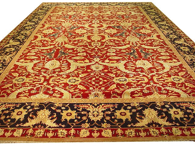 15.9 x 23.9 Red Handmade Jaipur Wool Area Rug (1 of 6)