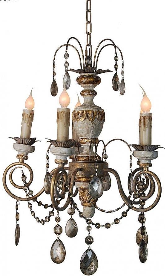 Provence Home Antique Style Reproduction Carved Wood Bowl Chandelier (1 of 1)