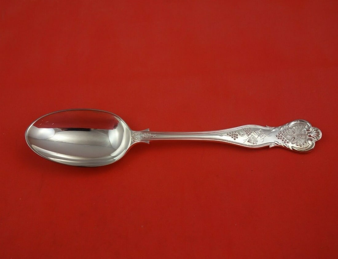 Asprey Bright Vine Sterling Silver Serving Spoon 8.5 Inch: Asprey Bright Vine Sterling Silver Serving Spoon 8.5 Inch This exquisite Bright Vine dinner spoon is crafted in sterling silver by Asprey, renowned for its quality and elegance. With a length of 8 1/2