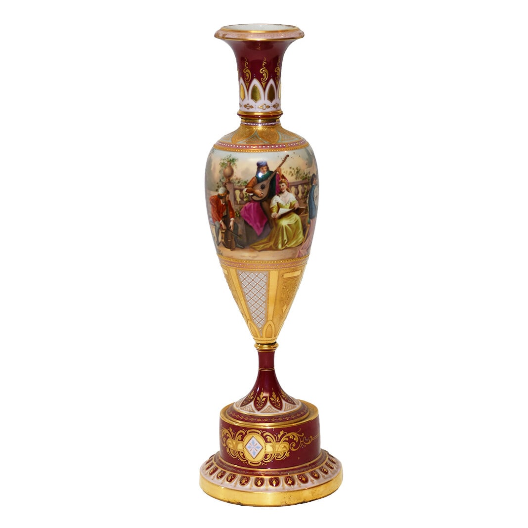 Antique Royal Vienna Hand Painted Vase by Fo Hiebl 1890-1900 (1 of 9)