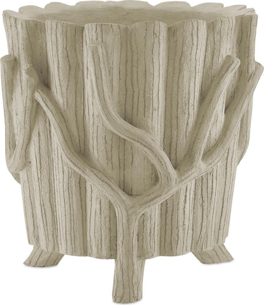 Currey Rustic Faux Bois Garden Planter 16.5H Brass Concrete Iron (1 of 4)