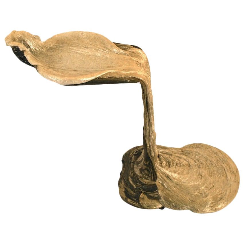 Brutalist Fiberglass Cantilevered Waterfall Stand Dark Grey 30x16x26: Brutalist Fiberglass Cantilevered Waterfall Stand Dark Grey 30x16x26 This striking fiberglass cantilevered stand showcases a unique "waterfall" design, embodying the Brutalist style. It features a cap