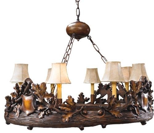 Bavarian Chocolate Bowl Chandelier Lodge Style 8 Bulb 26H (1 of 1)